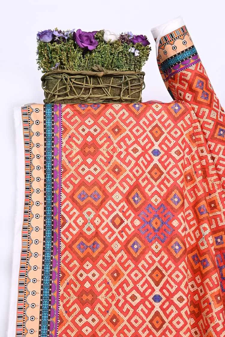 1-PC Kurti Unstitched Cambric Lawn