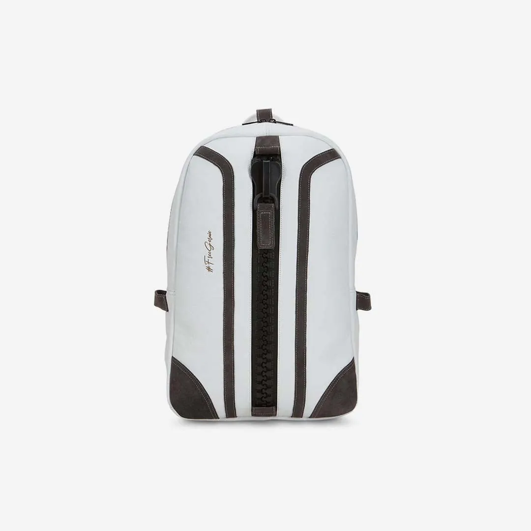 18's Leather Backpack With Suede Trim