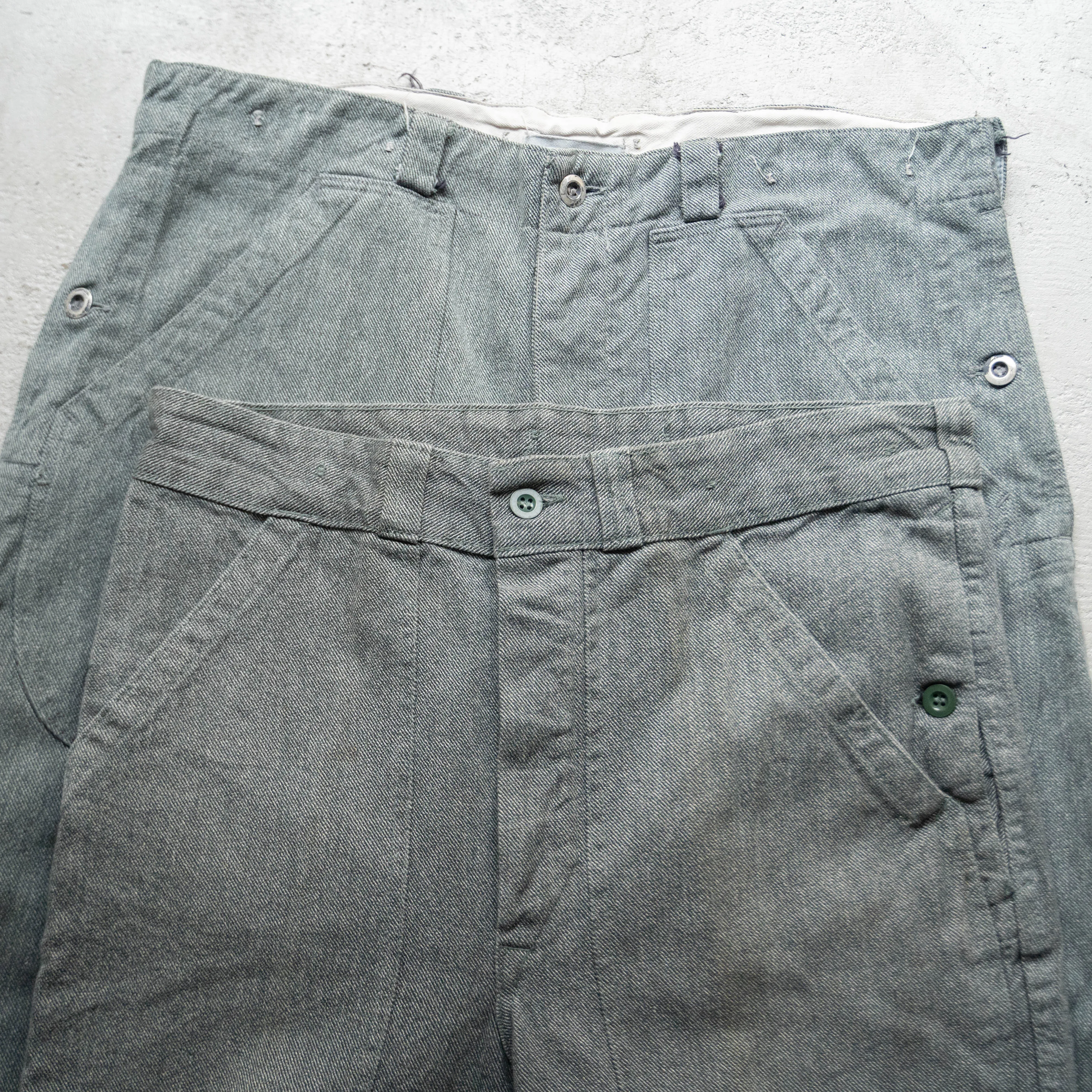 1950-60s Swiss military denim work pants