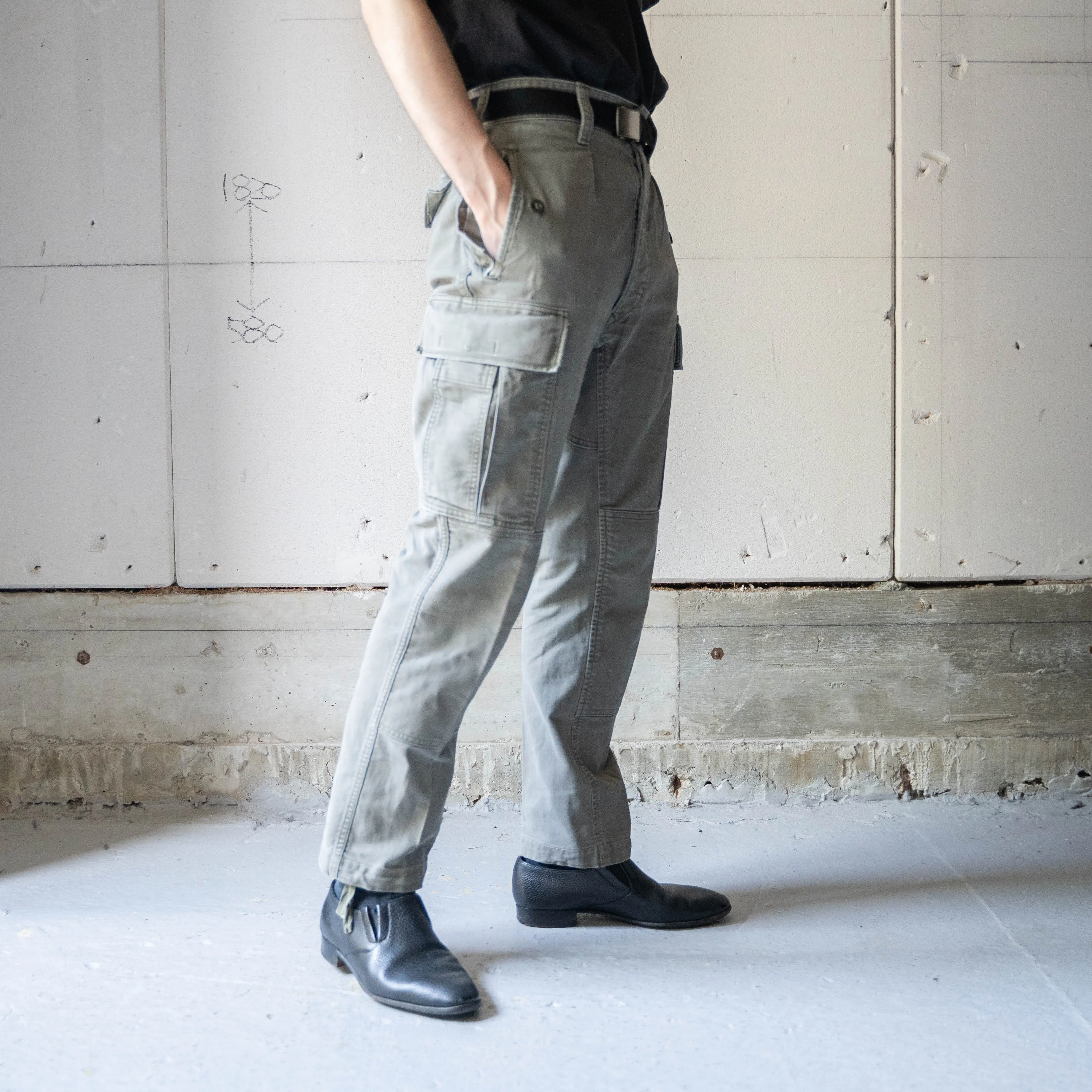 1960s German military german moleskin cargo pants 'with flap pockets'