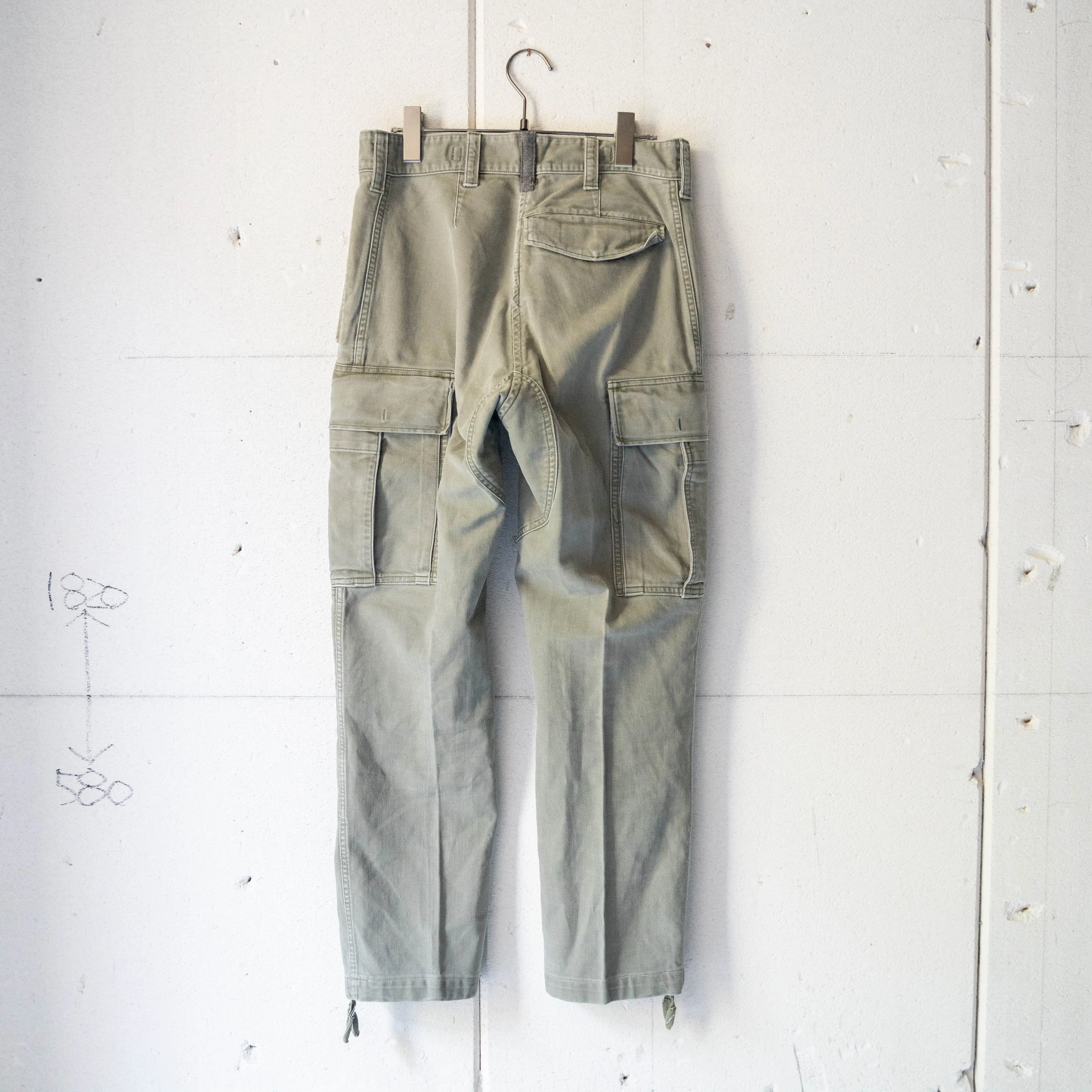 1960s German military german moleskin cargo pants 'with flap pockets'