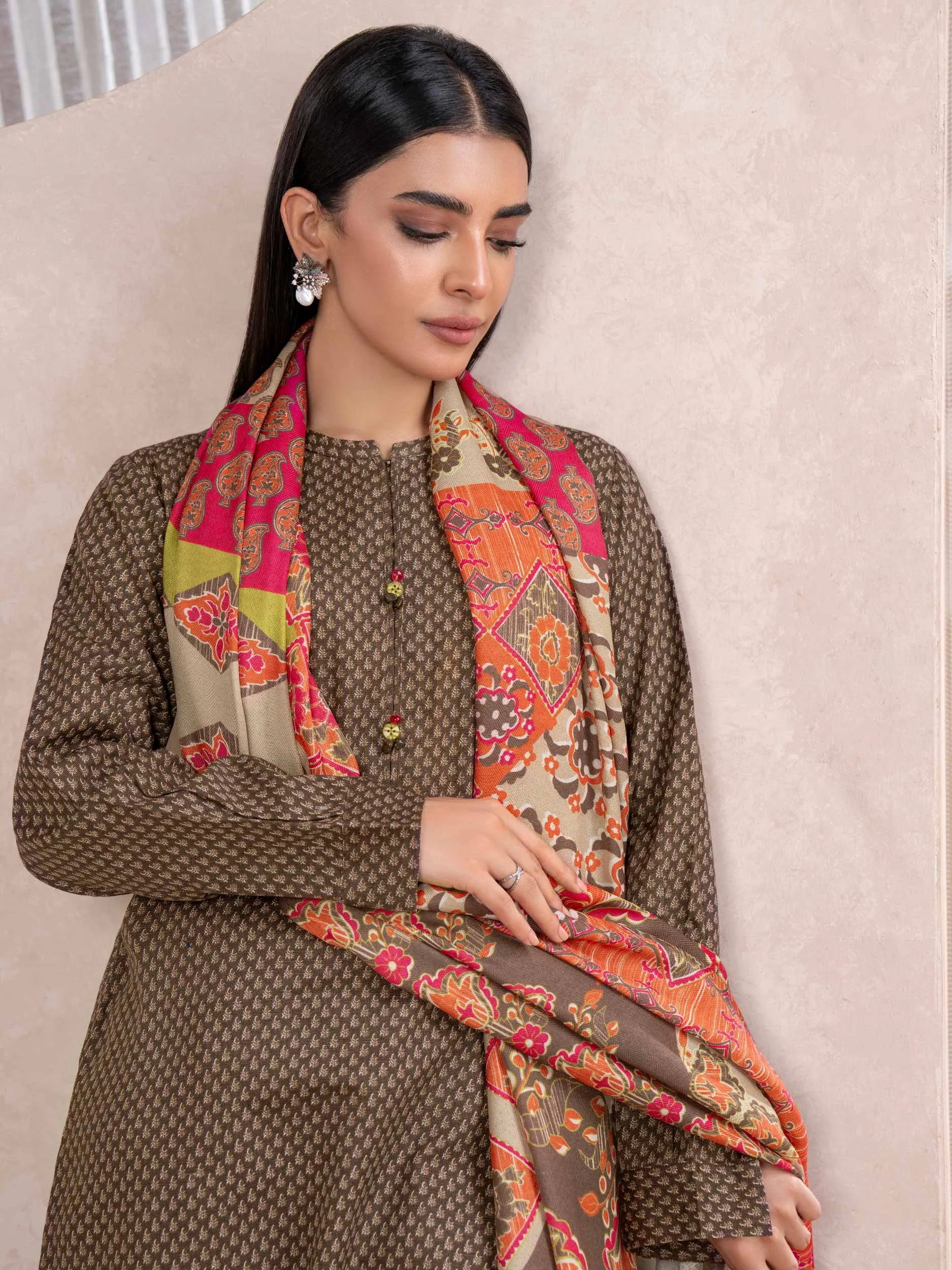 2 Piece Khaddar Suit-Printed (Unstitched)