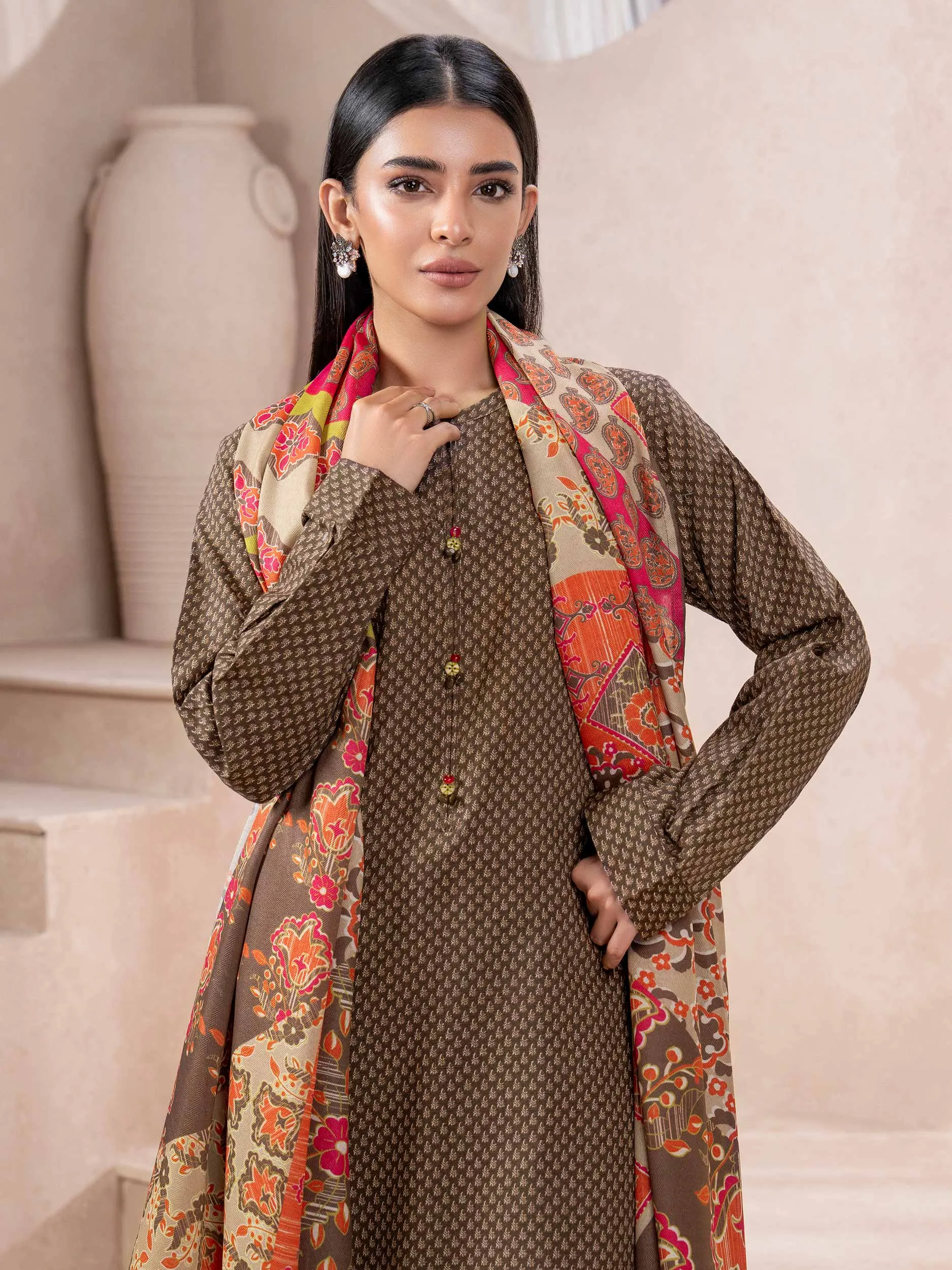 2 Piece Khaddar Suit-Printed (Unstitched)