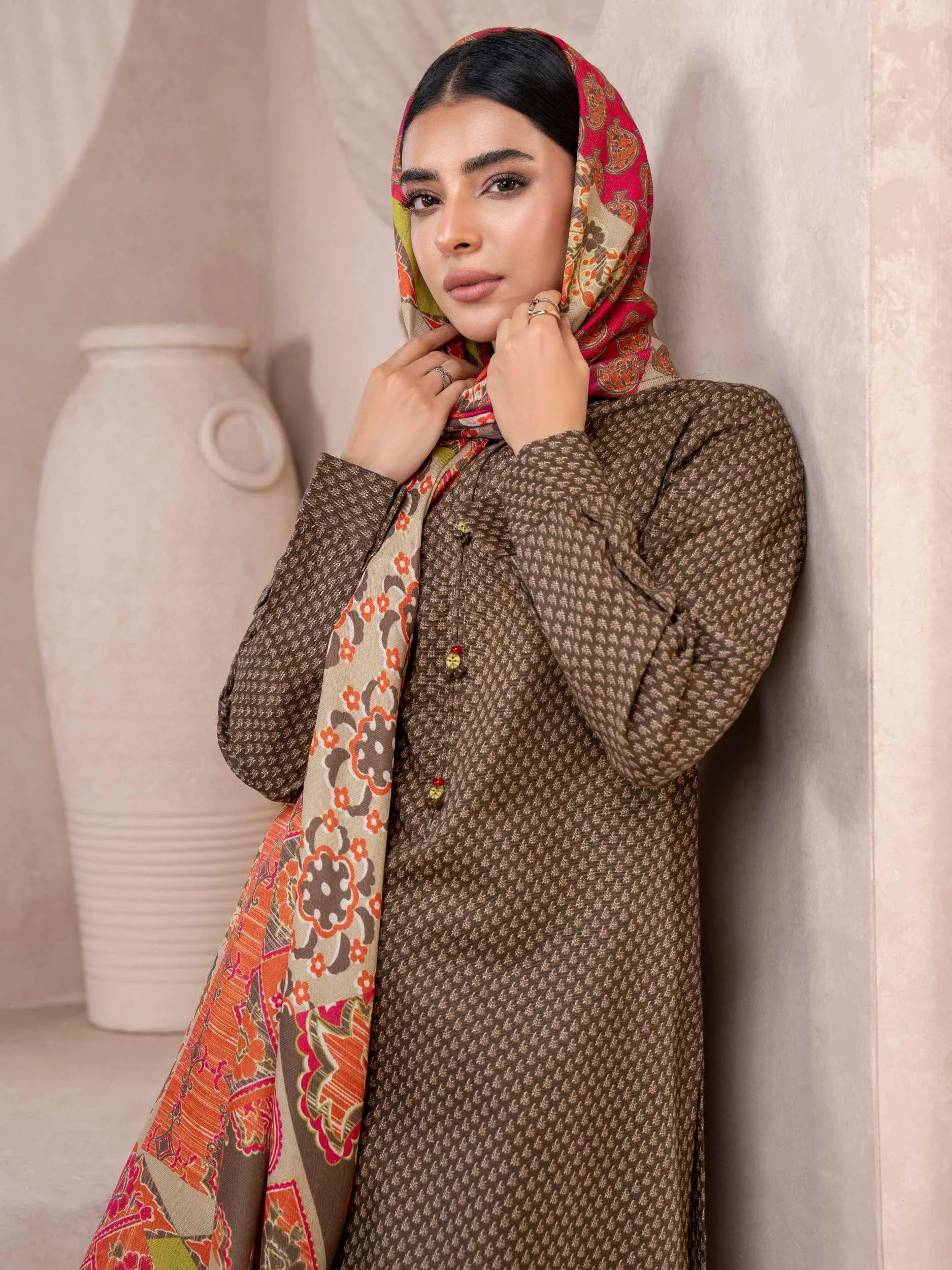 2 Piece Khaddar Suit-Printed (Unstitched)