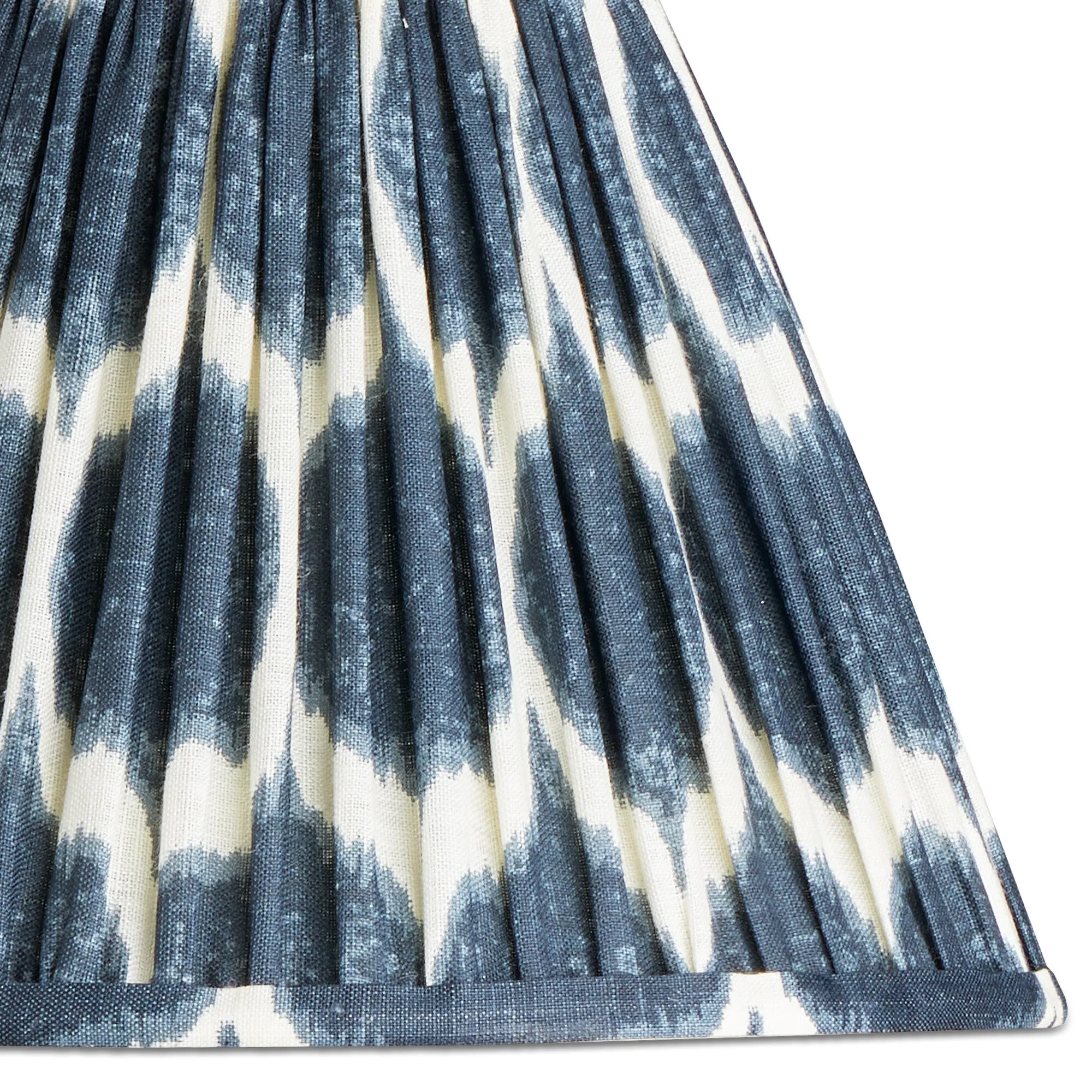 20cm empire printed linen ikat shade in navy Yoda