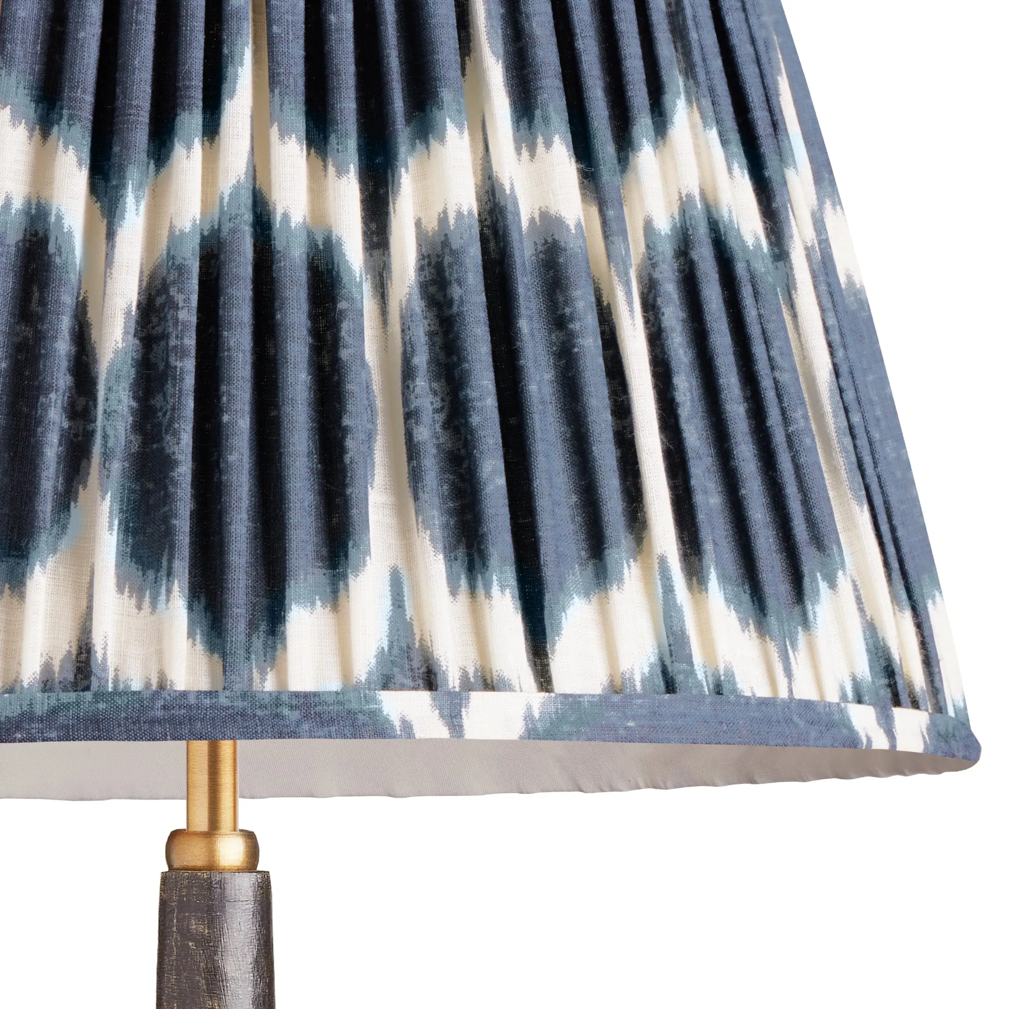 20cm empire printed linen ikat shade in navy Yoda