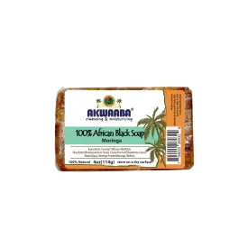 Akwaaba African Black Soap Bar (Moringa) 4oz