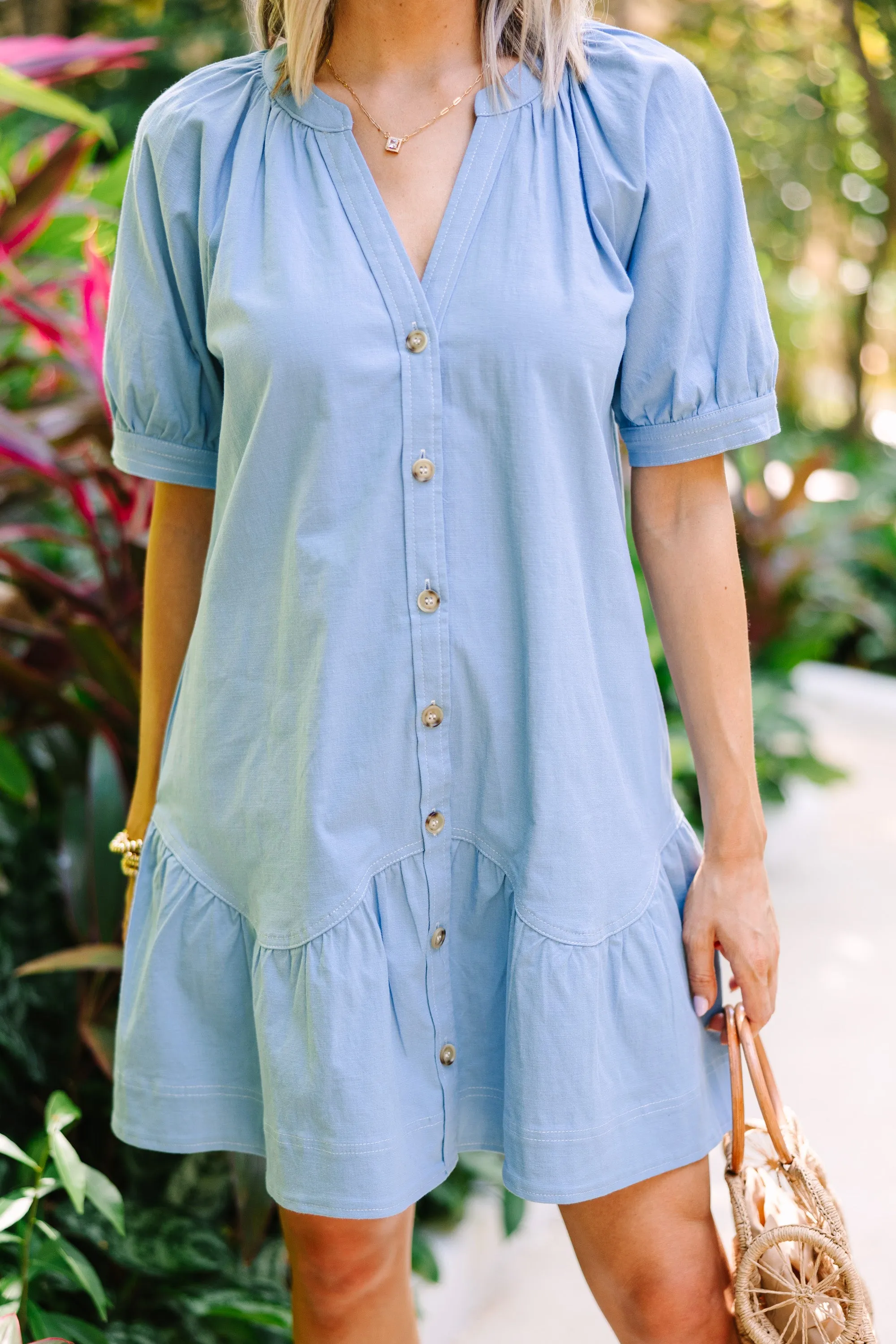 All In A Look Blue Ruffled Dress