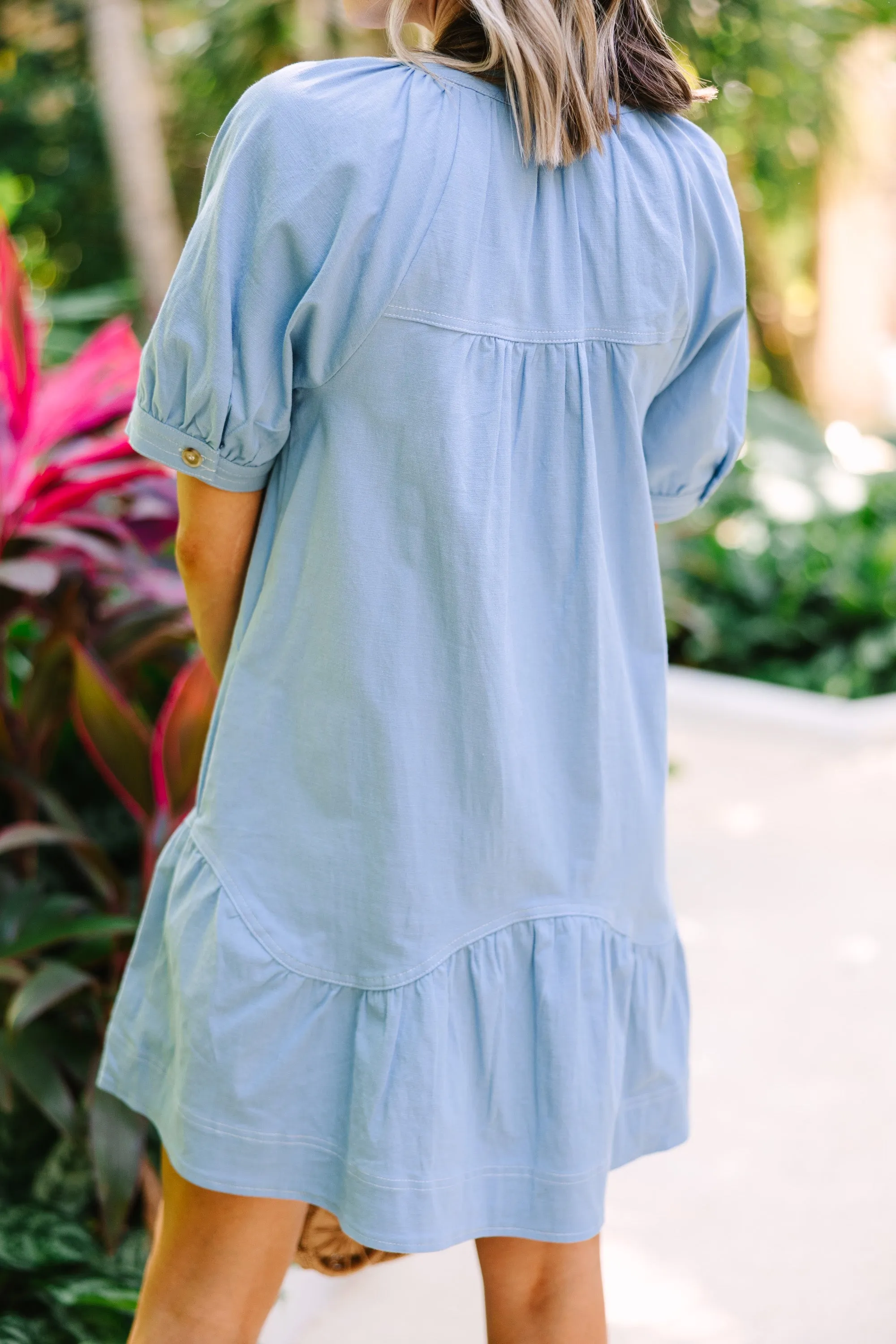 All In A Look Blue Ruffled Dress