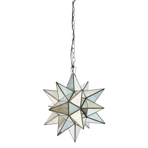 ANTIQUE MIRRORED STAR PENDANT, LARGE