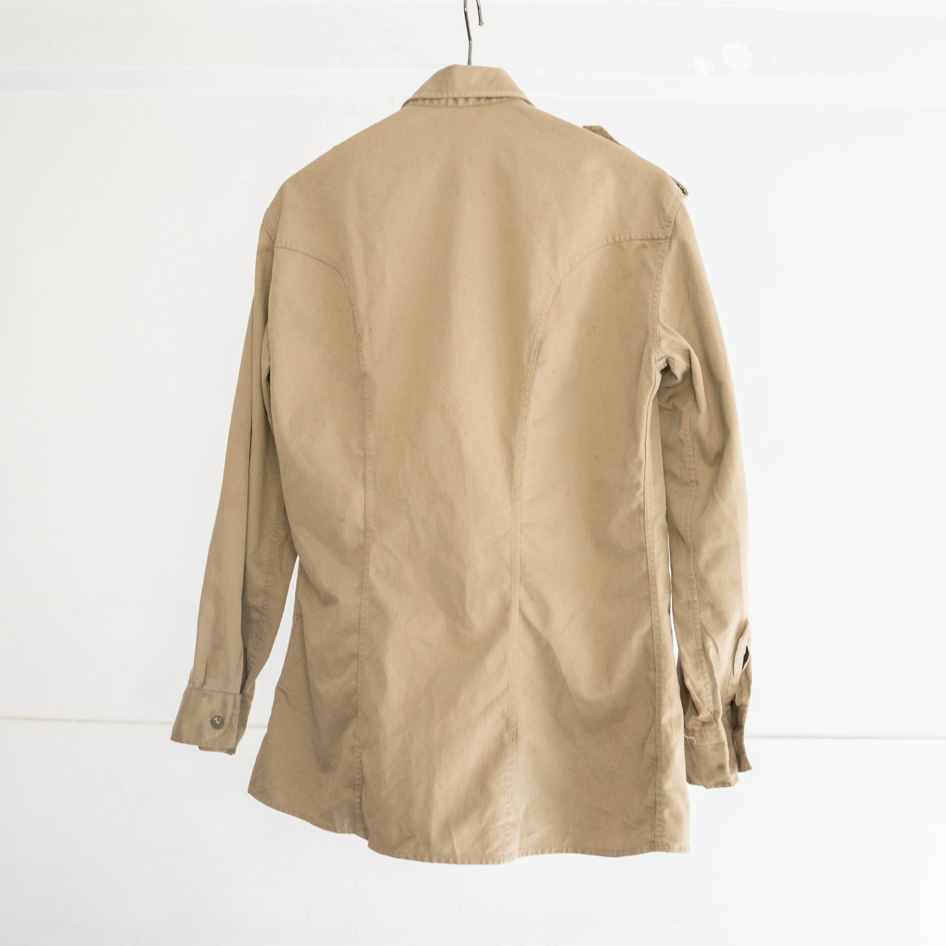 around 1980s french military beige color shirt