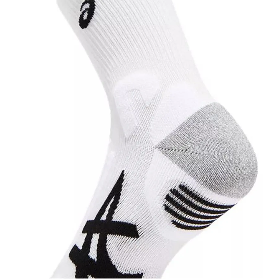 ASICS Performance Court  Crew Socks - Unisex Athletic Cushioning, Moisture-Wicking, White/Black