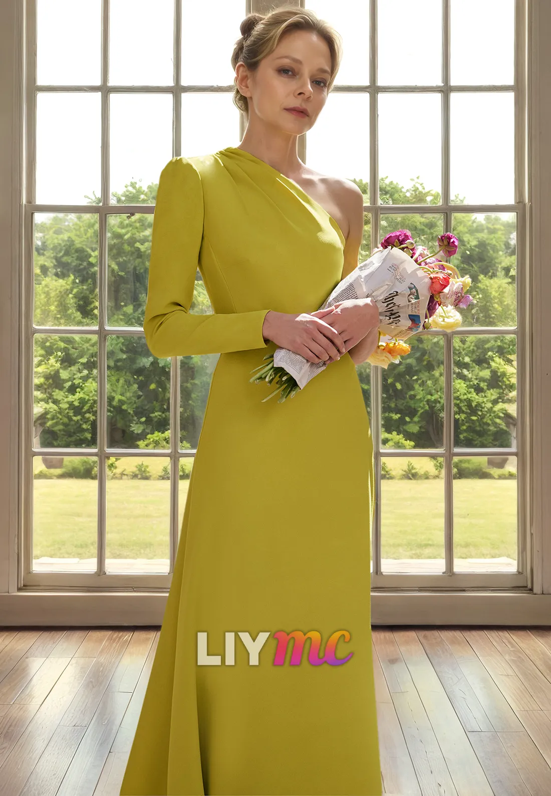 Asymmetrical Long Sleeves A-Line Mother of Bride Dress Cocktail Dress