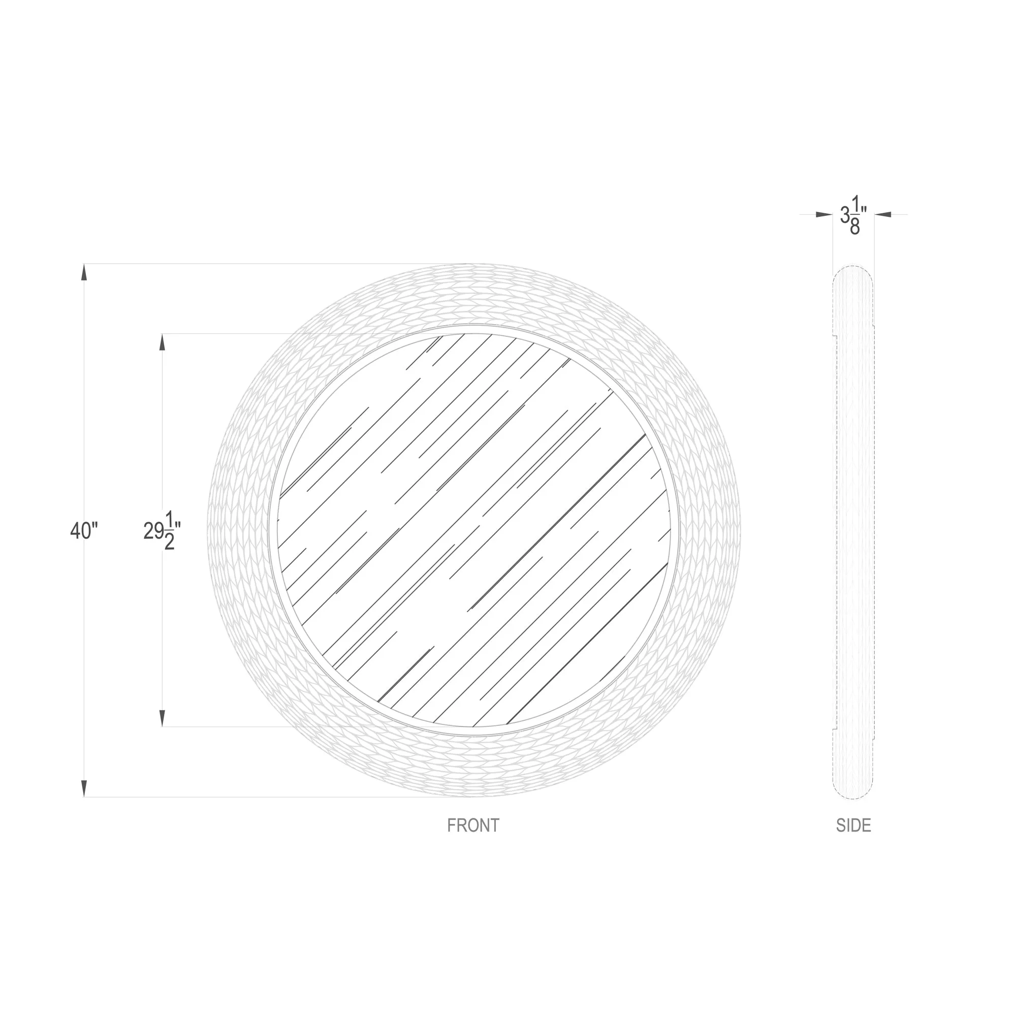 Athena 457MI40FGN 40-Inch Round Wall Mirror - Natural Seagrass