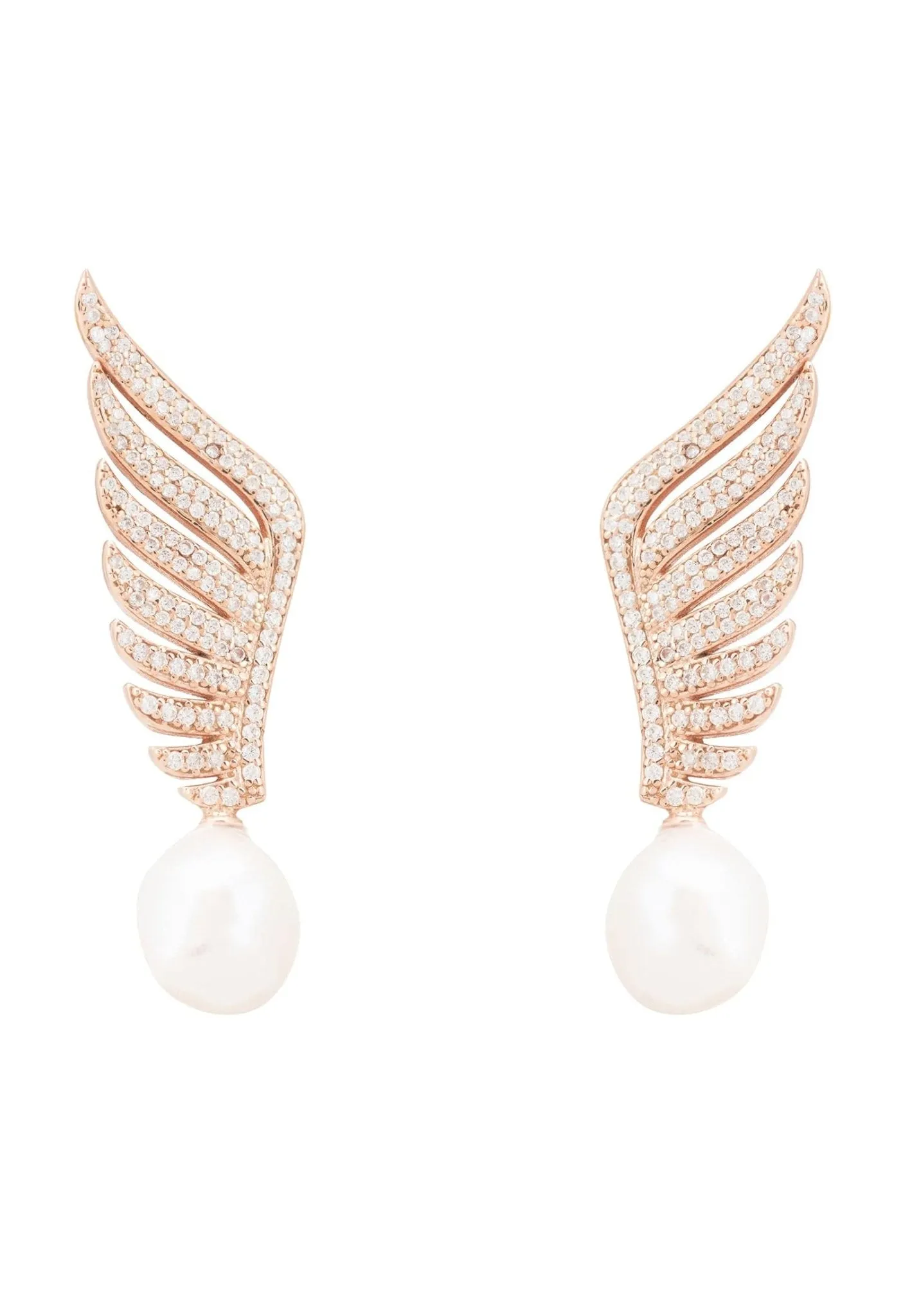 Athena Pearl Earrings Rosegold