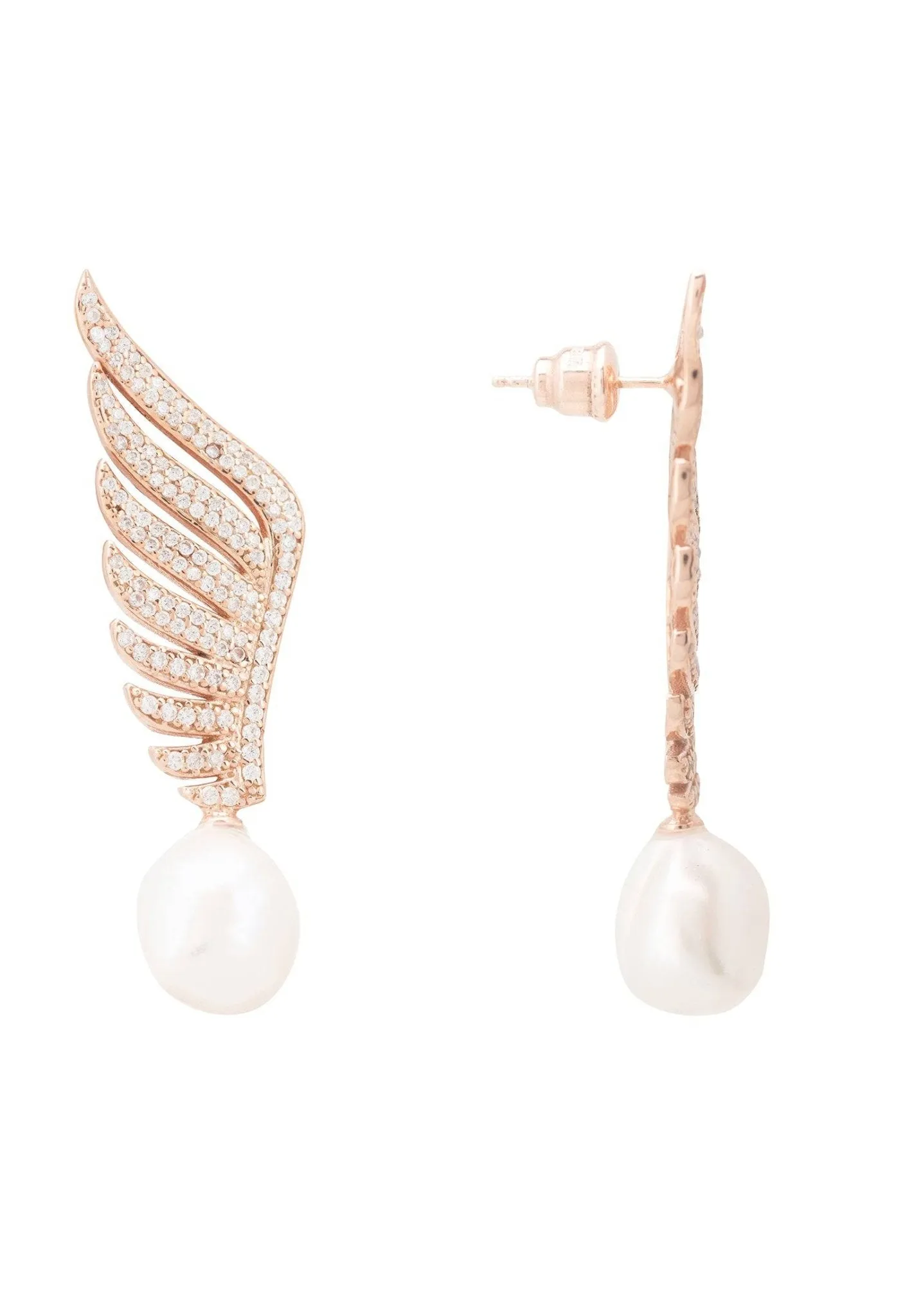 Athena Pearl Earrings Rosegold