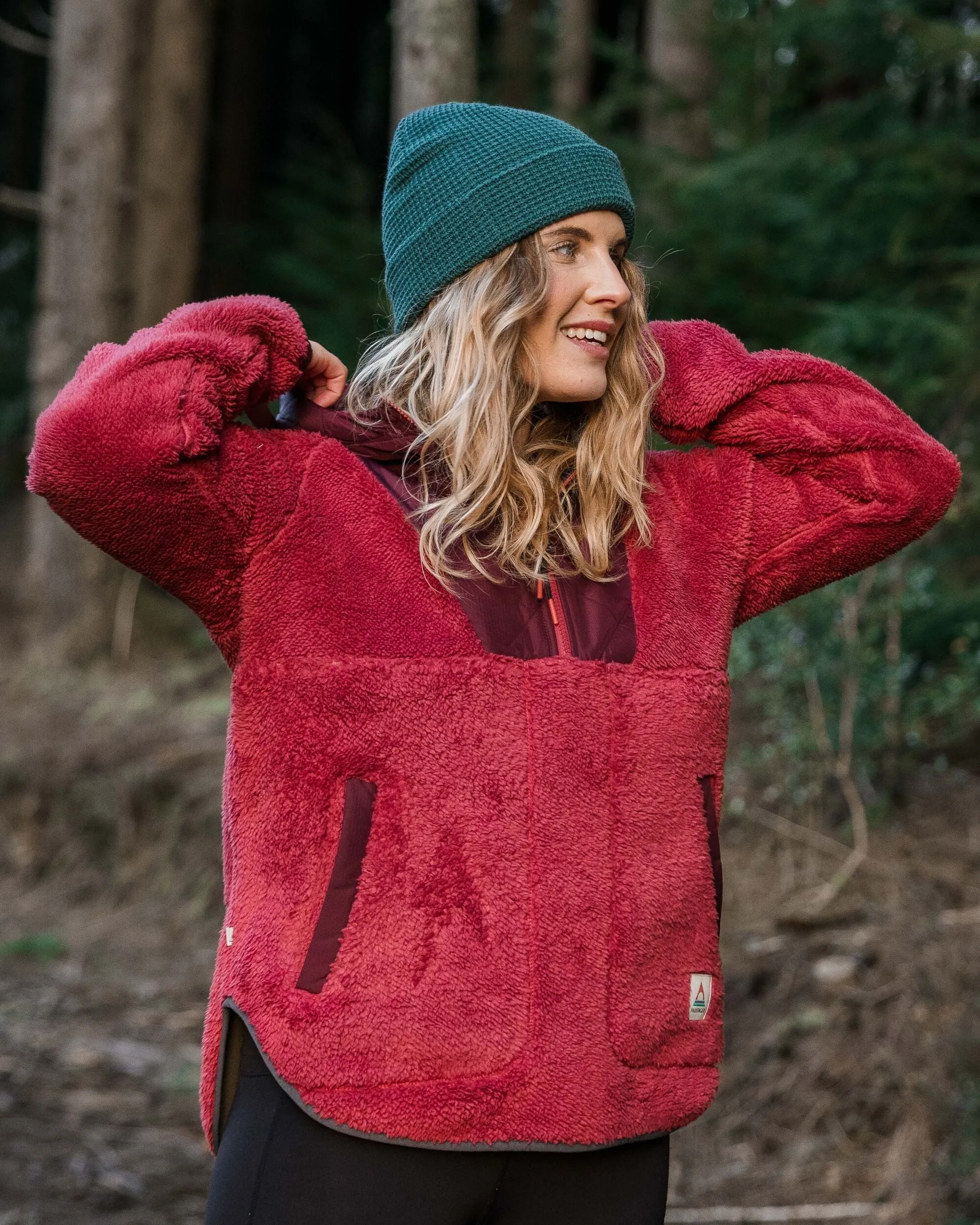 Beaumont Recycled Sherpa Hooded Fleece - Earth Red