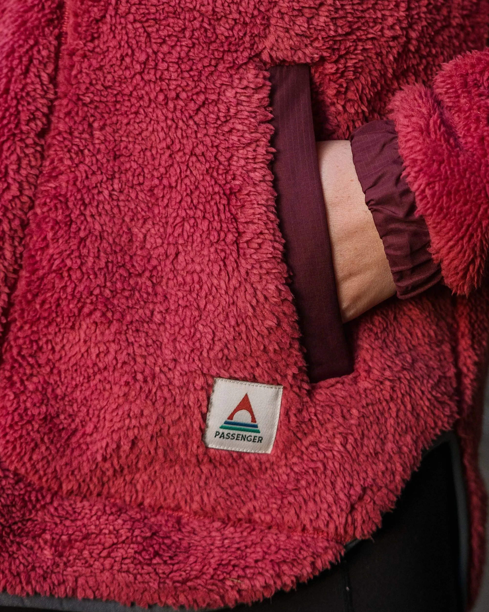 Beaumont Recycled Sherpa Hooded Fleece - Earth Red