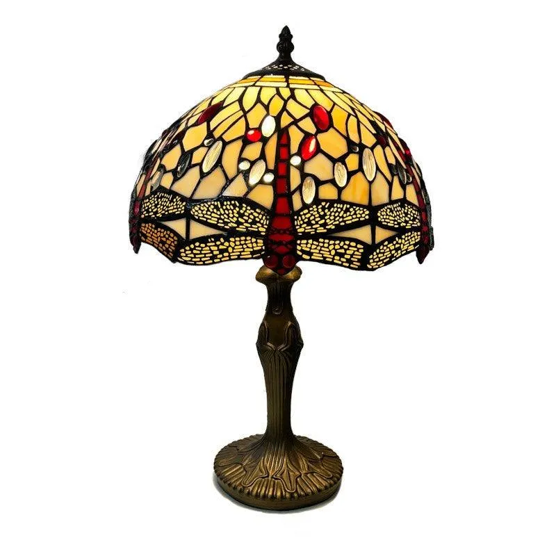 Beige Dragonfly Tiffany Lamp by Loxton Lighting