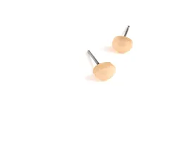 Beige Moonglow Tiny Oval Stud Earrings