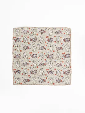 Beige Paisley Pocket Square