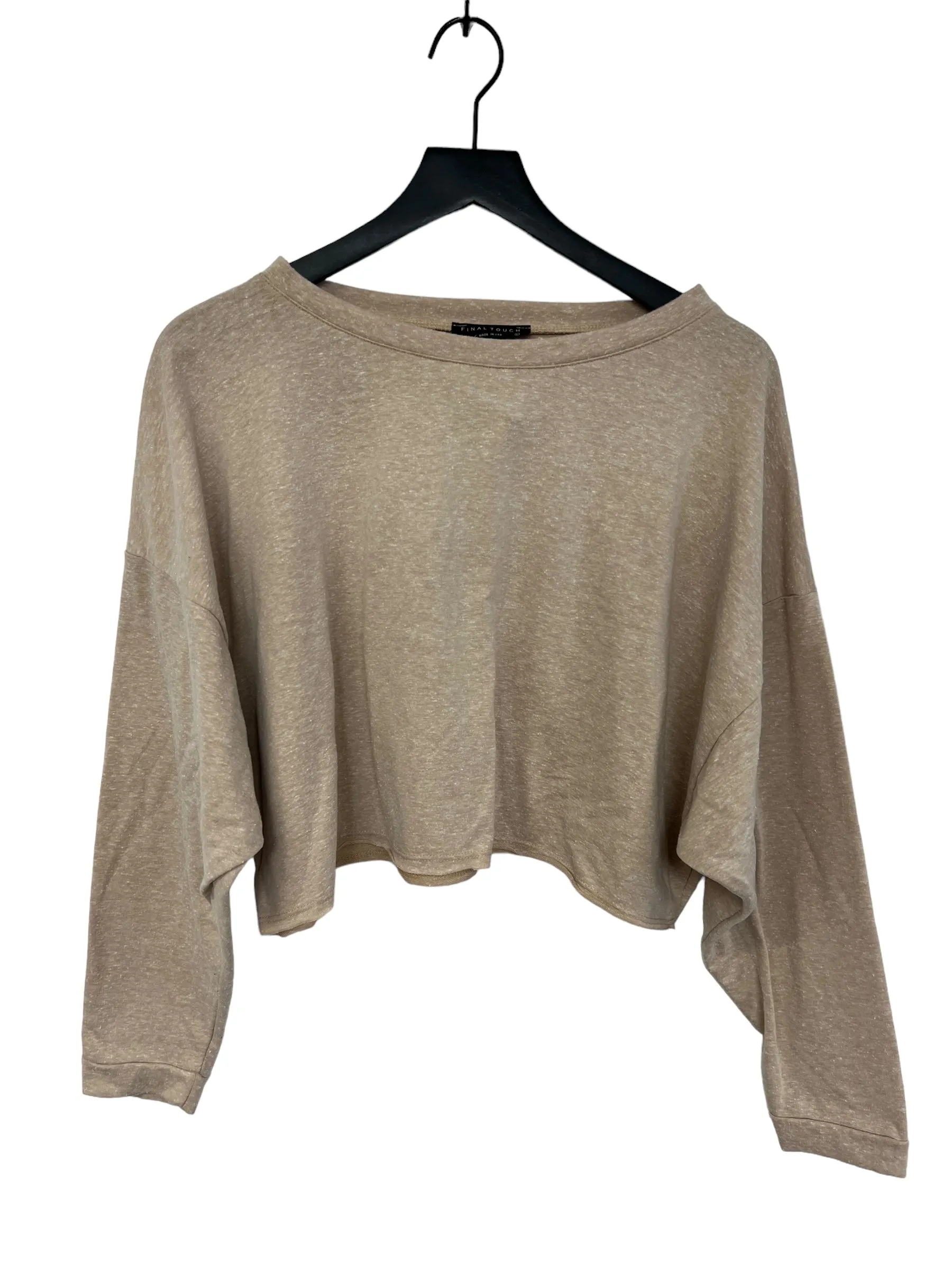 Beige Top Long Sleeve Basic Final Touch, Size L