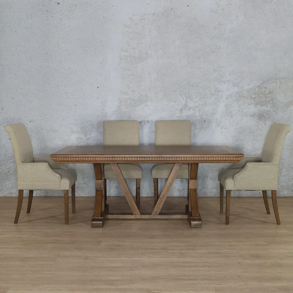 Berkeley Fluted Wood Top & Baron 6 Seater Dining Set