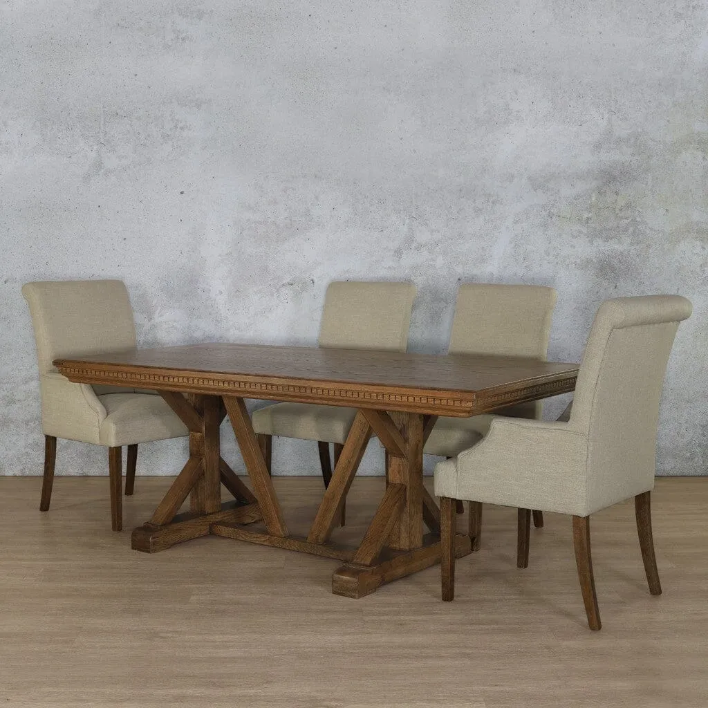 Berkeley Fluted Wood Top & Baron 6 Seater Dining Set