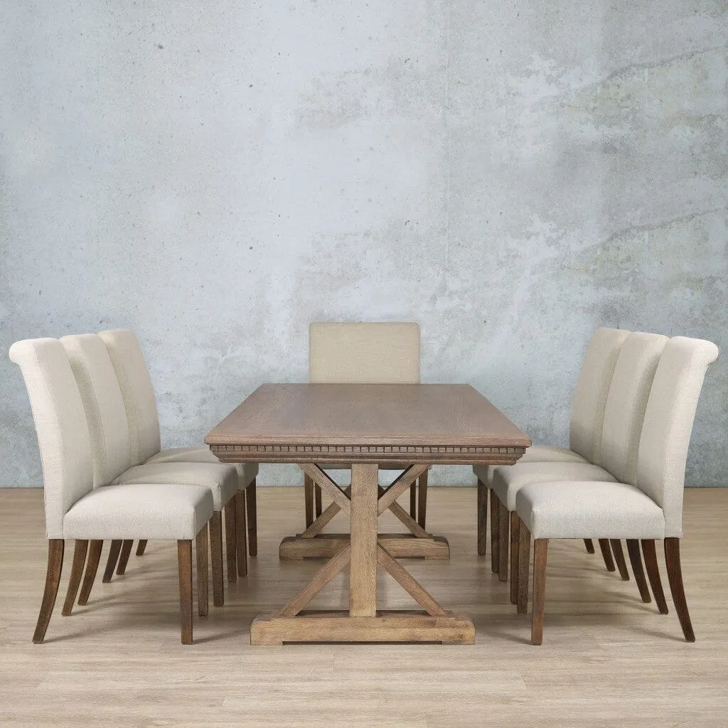 Berkeley Fluted Wood Top & Baron 8 Seater Dining Set