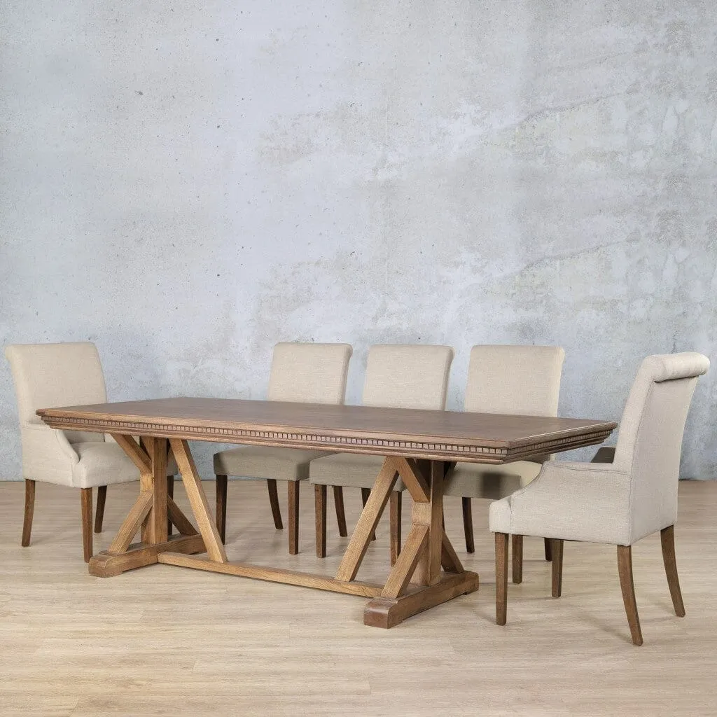 Berkeley Fluted Wood Top & Baron 8 Seater Dining Set