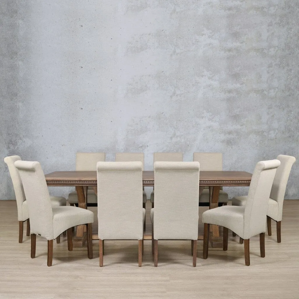 Berkeley Fluted Wood Top & Windsor 10 Seater Dining Set