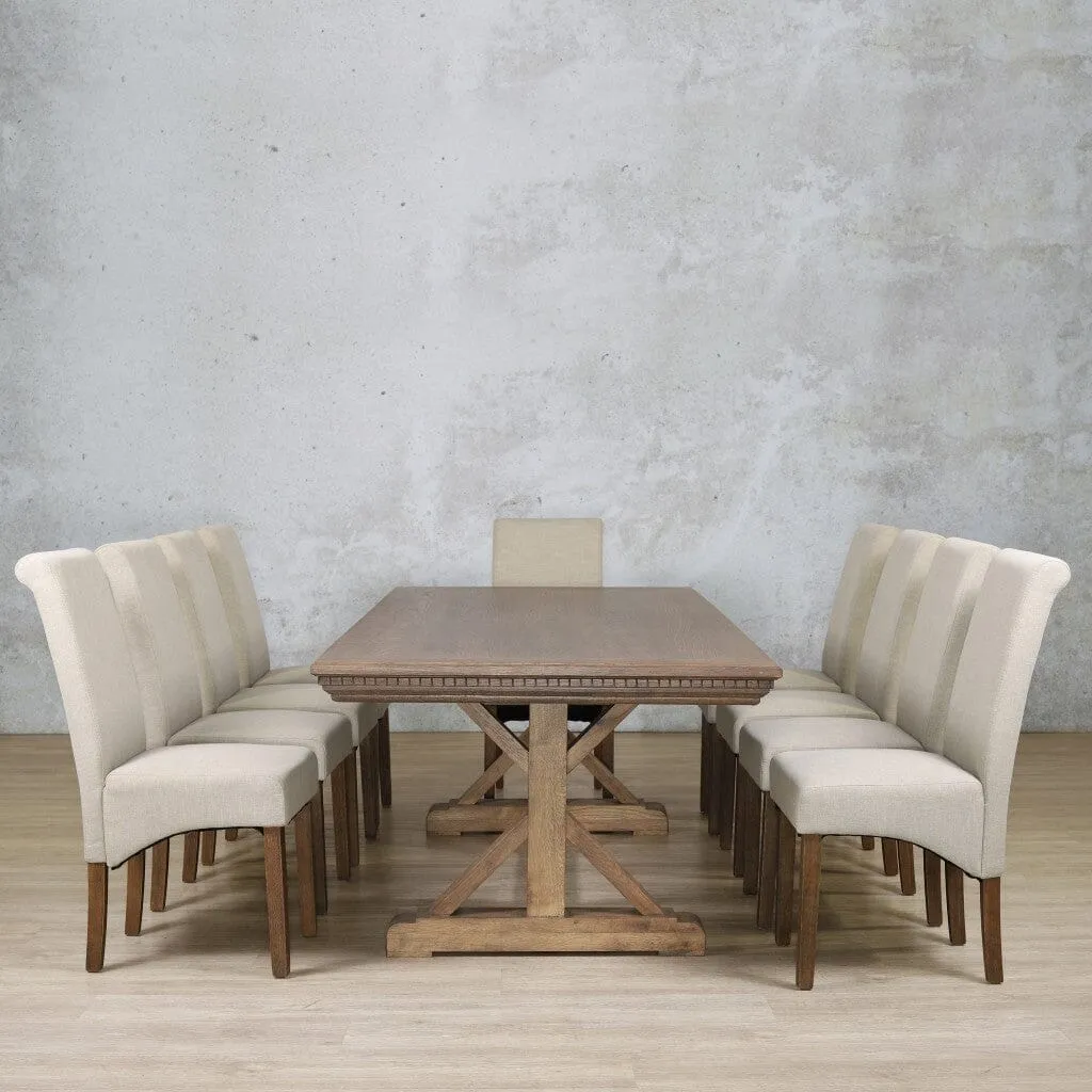 Berkeley Fluted Wood Top & Windsor 10 Seater Dining Set