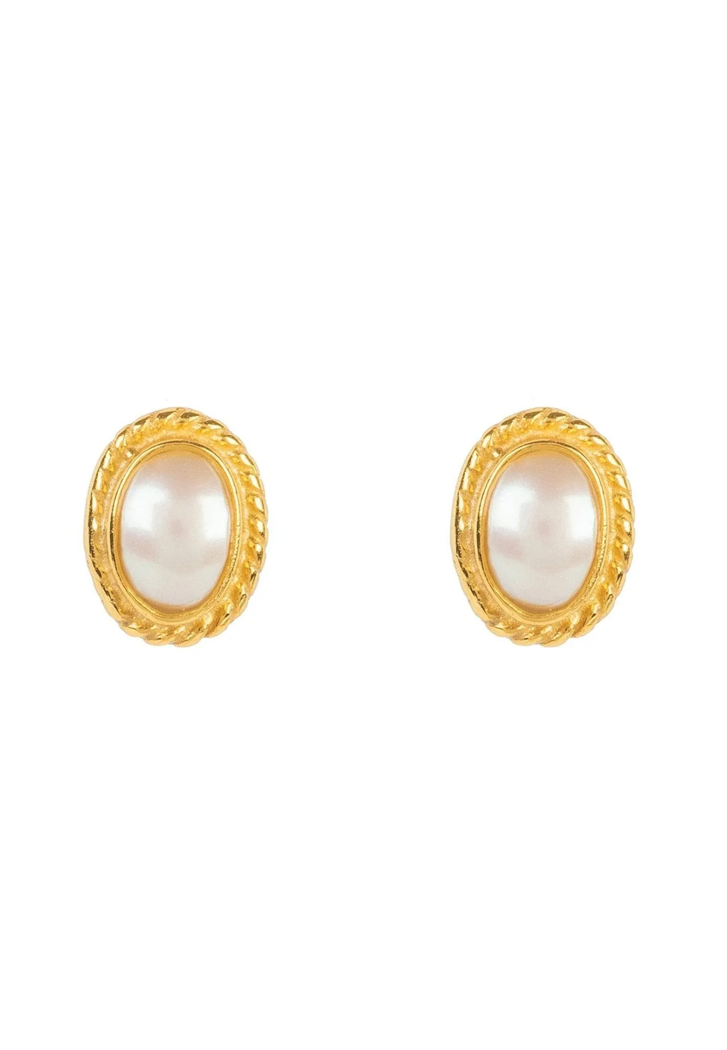 Birthstone Gold Gemstone Stud Earring June Pearl