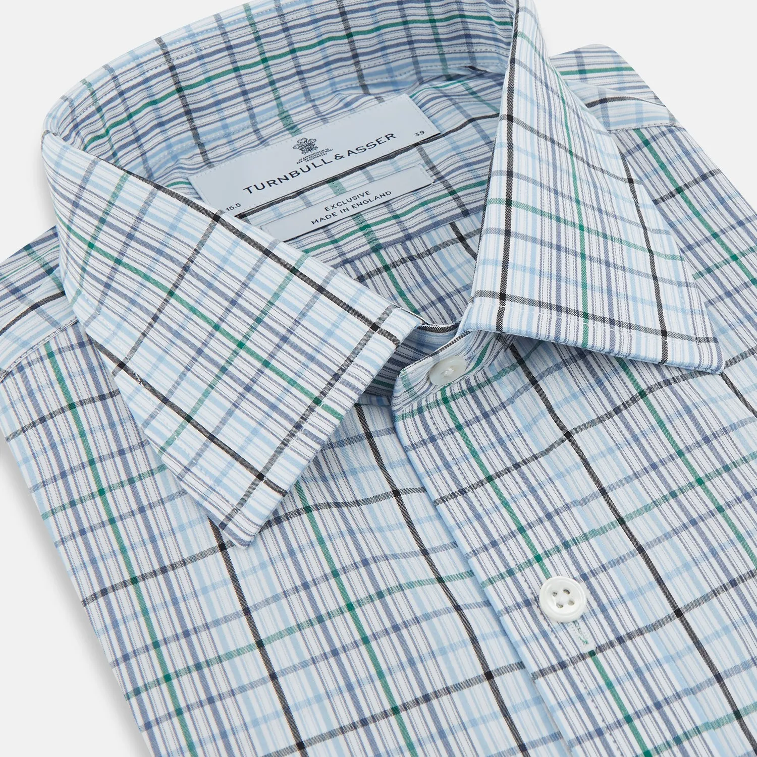 Blue and Green Multi Check Mayfair Shirt