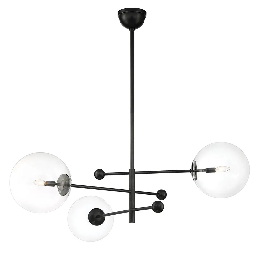 Bolanger 3 Light Chandelier - Black