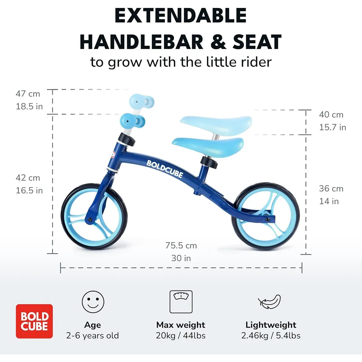 Boldcube Little Tikes Balance Bike Dark Blue/Light Blue