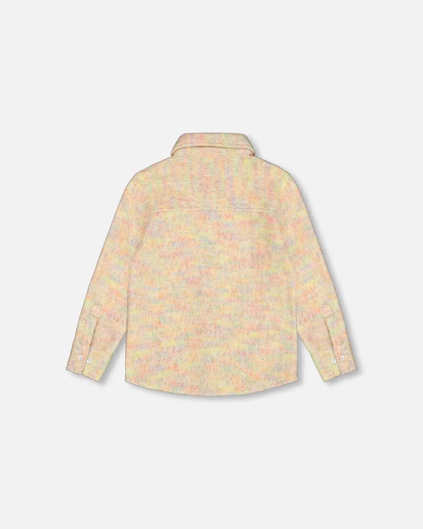 Button Down Felt Overshirt Light Beige Multicolor