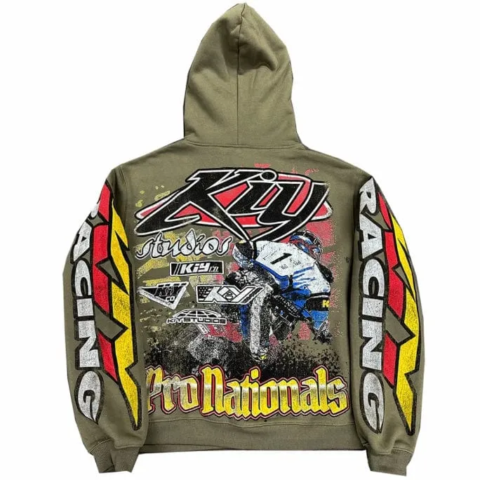 By Kiy Studios "Moto 1" Hoodie (Olive)