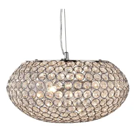 Chantilly 3 Light Chrome Ceiling Pendant - Crystal Buttons