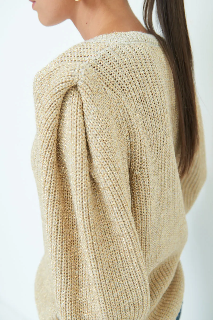 Classic herringbone V-neck sweater wholesale