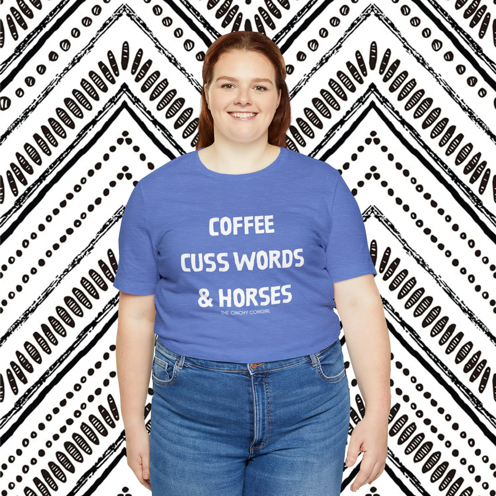 Coffee, Cuss Words, & Horses Short Sleeve Tee