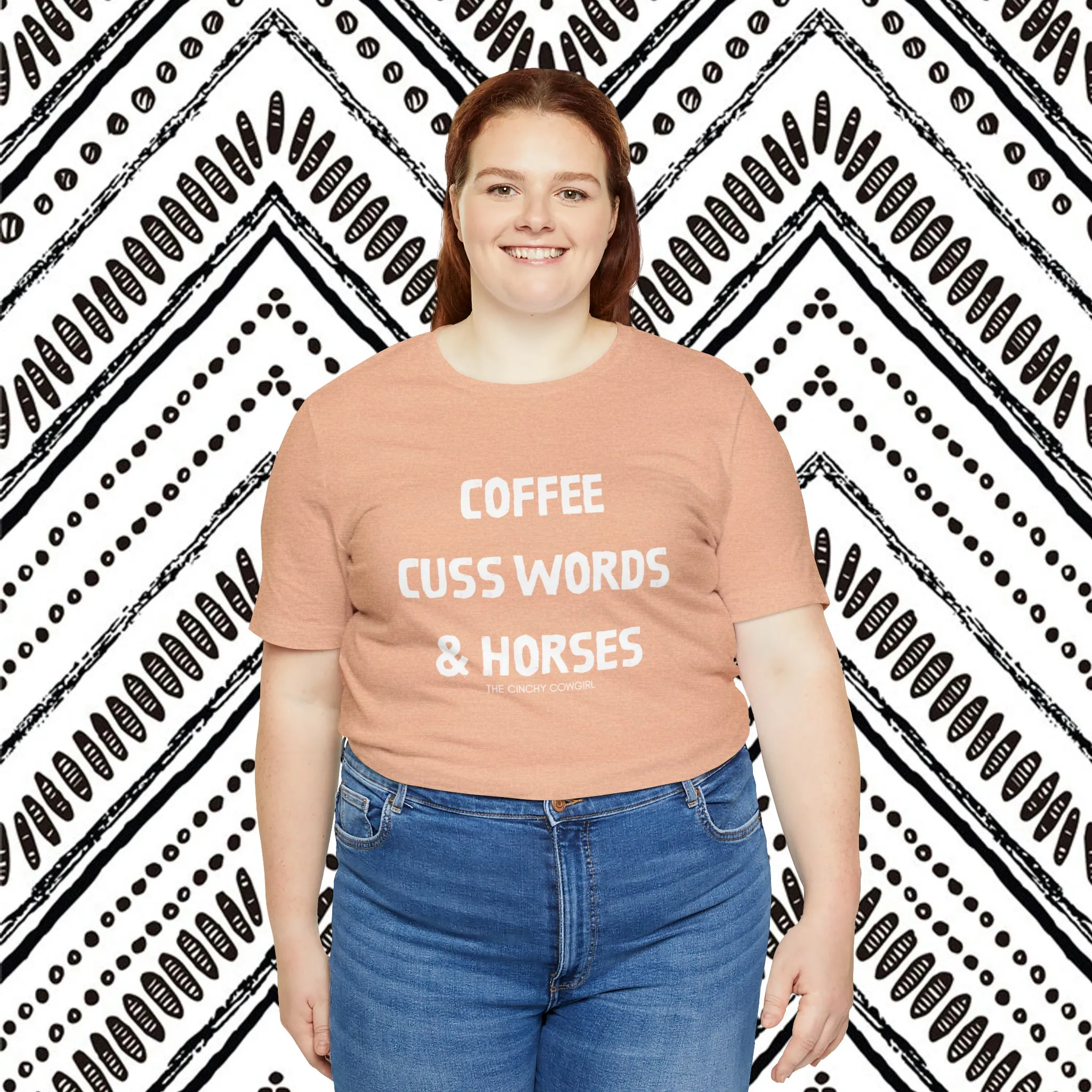 Coffee, Cuss Words, & Horses Short Sleeve Tee