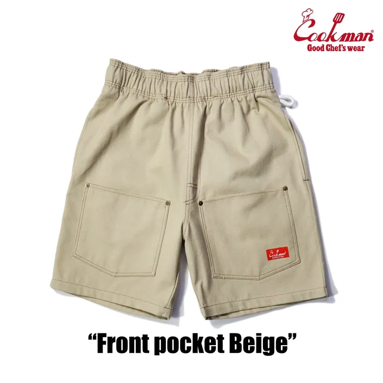 Cookman Chef Short Pants - Front pocket : Beige