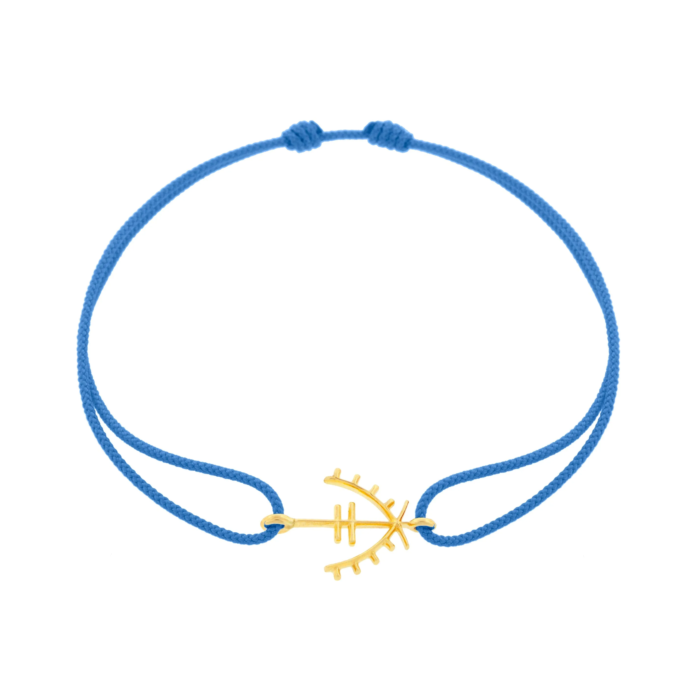 Copy of Small Moor Protection Symbol on a Light Blue Cord Bracelet