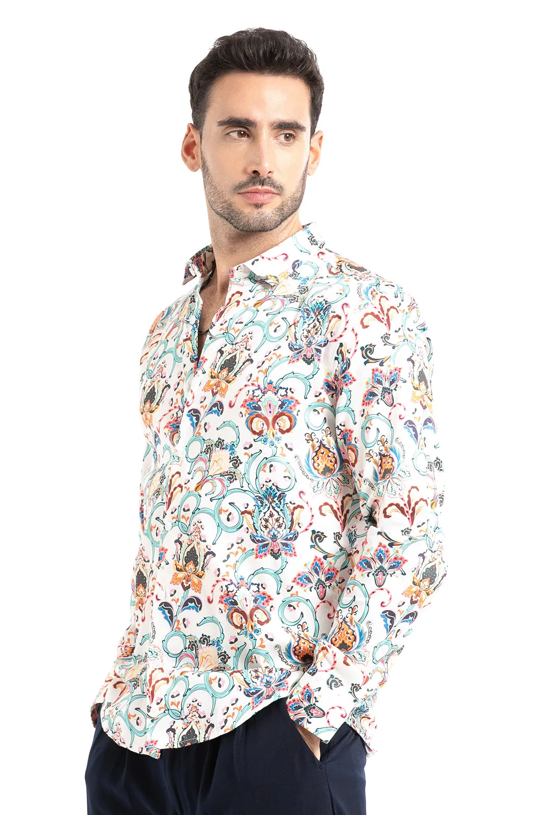 Daisy Floral Print Shirt Full-Sleeve