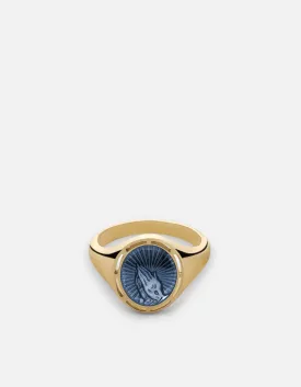 Divini Ring, Gold Vermeil/Light Blue