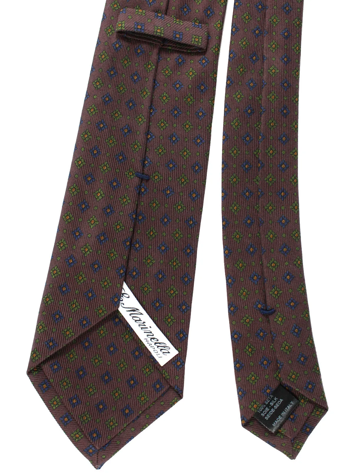 E. Marinella Silk Tie Brown Geometric