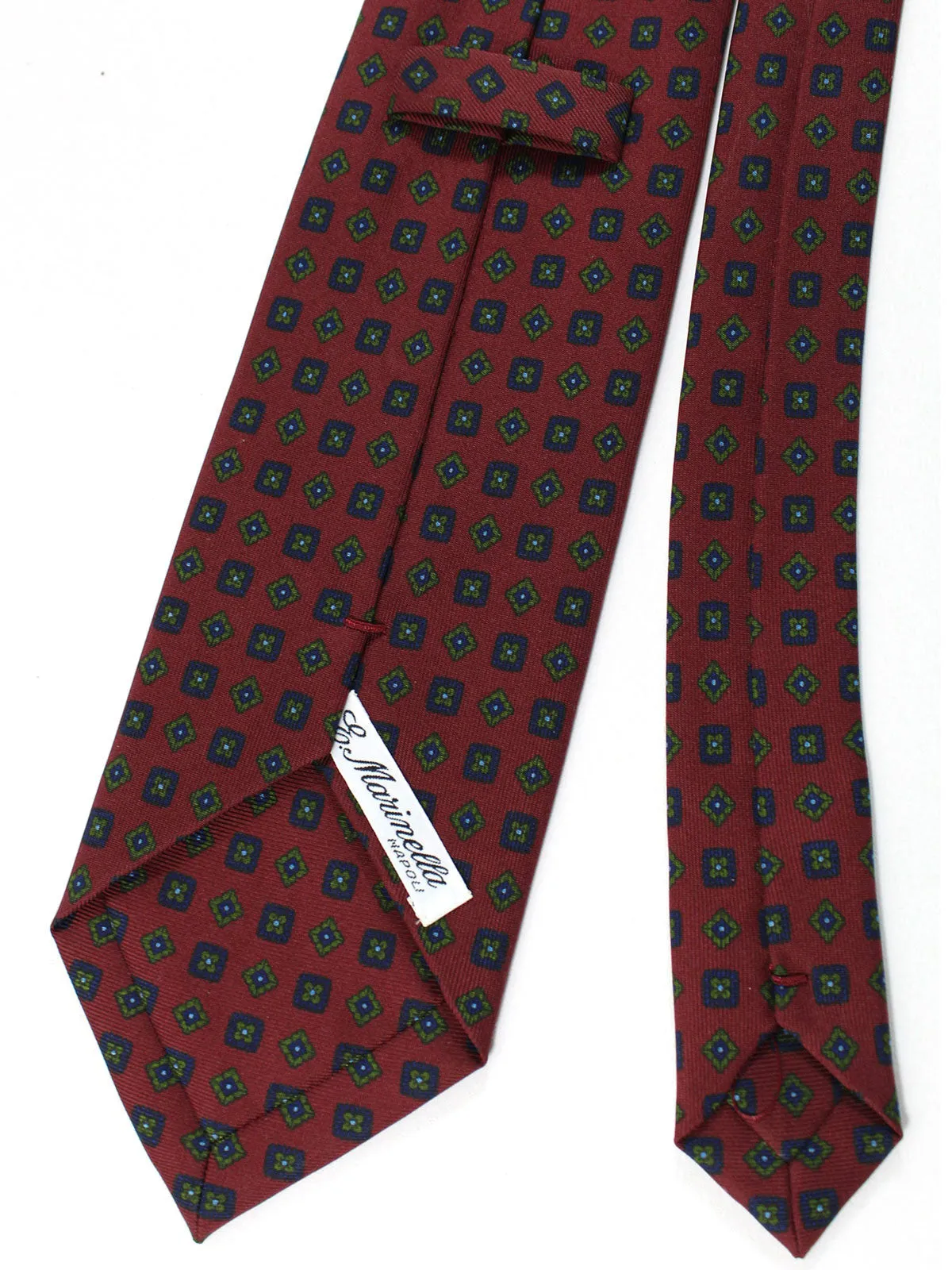 E. Marinella Silk Tie Classic Maroon Geometric