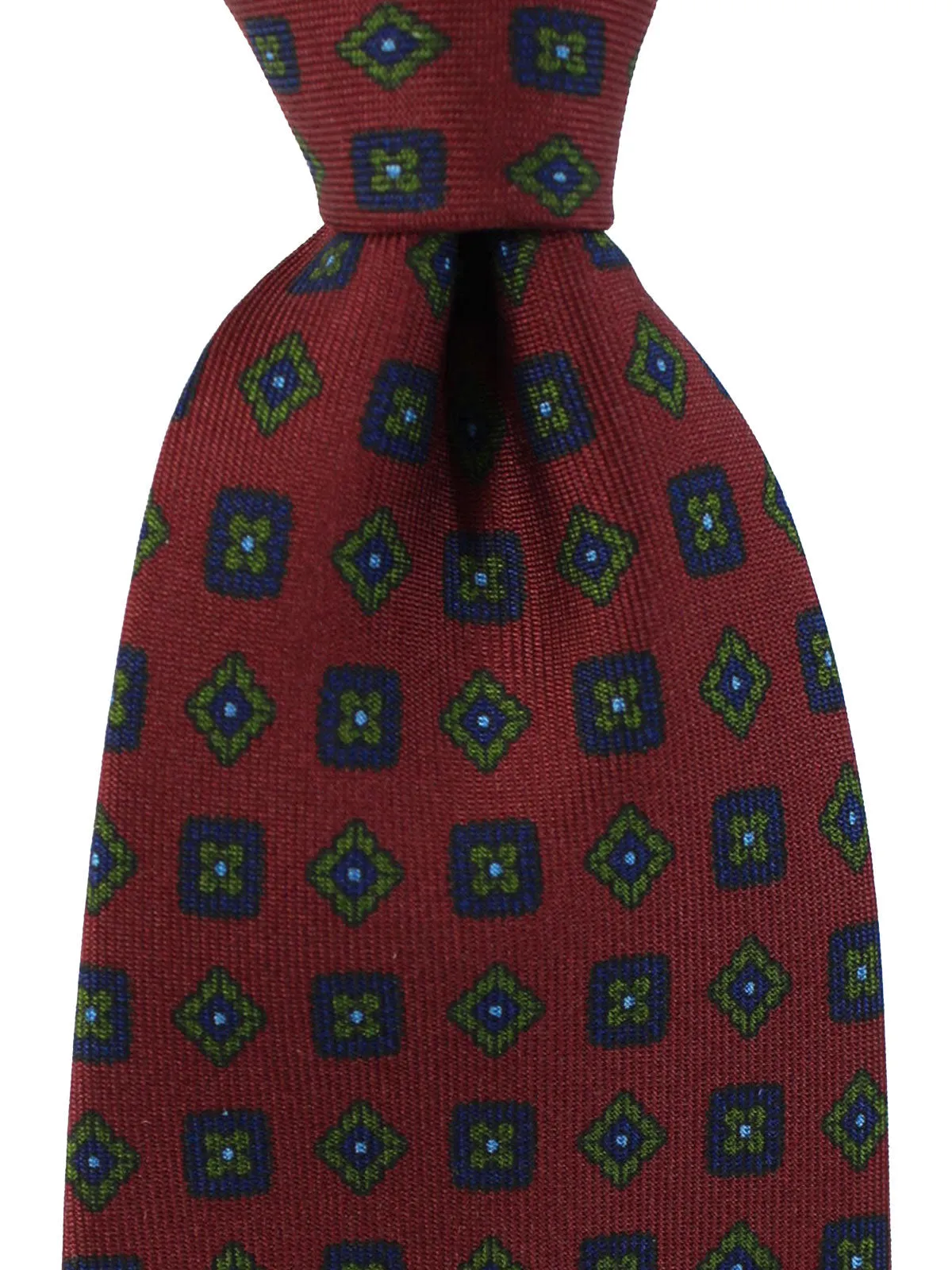 E. Marinella Silk Tie Classic Maroon Geometric