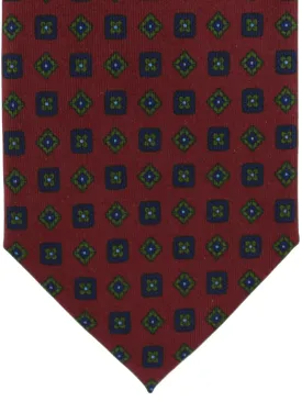 E. Marinella Silk Tie Classic Maroon Geometric